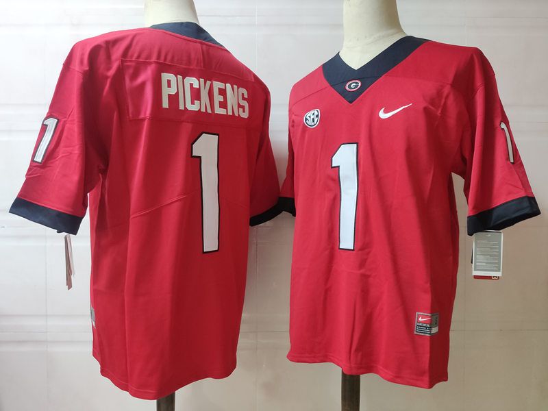 Men Georgia Bulldogs #1 Pickens Red Nike 2025 NCAA Jersey